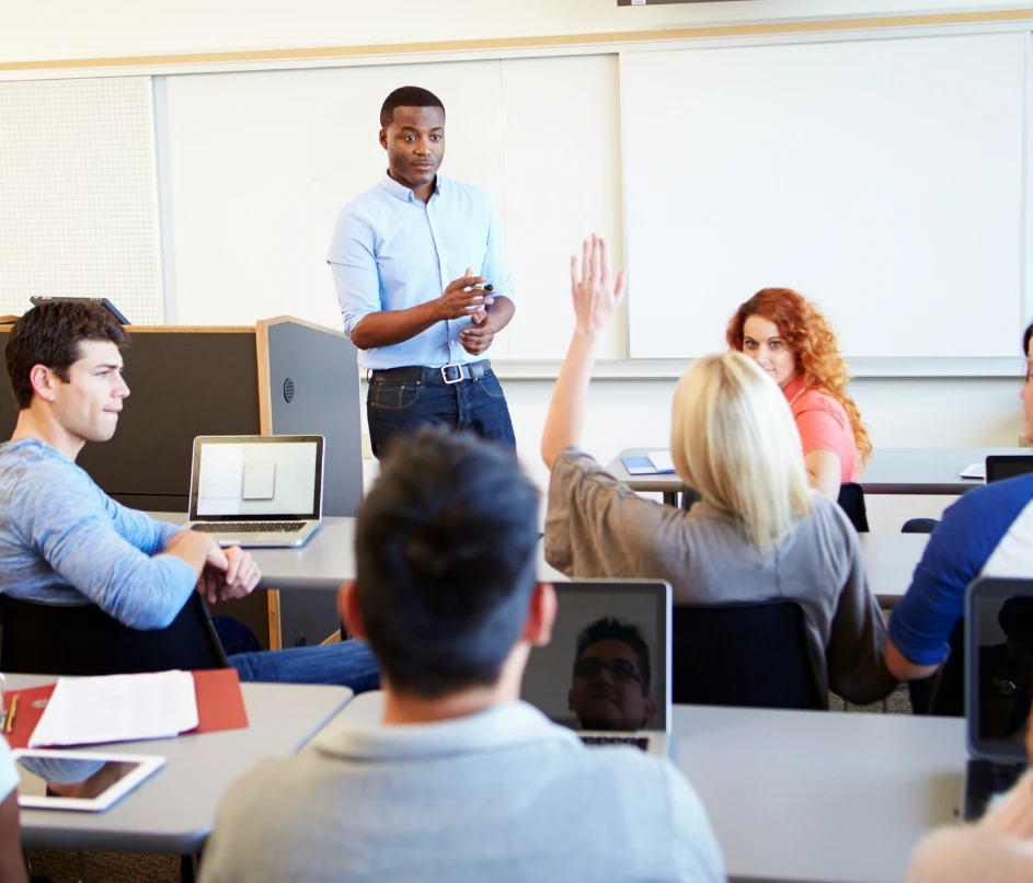 Students exploring specialist academic departments