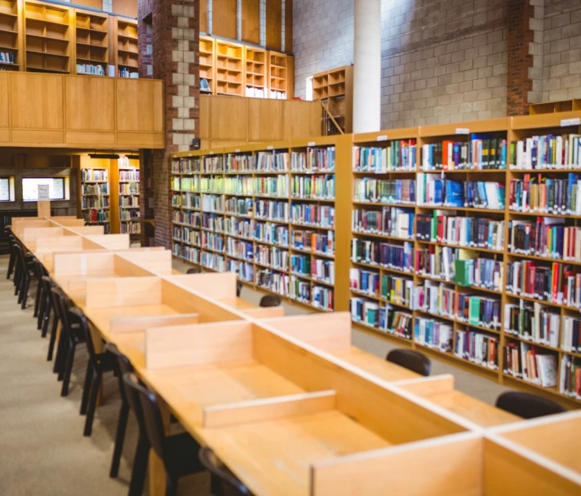 Student using the digital university library