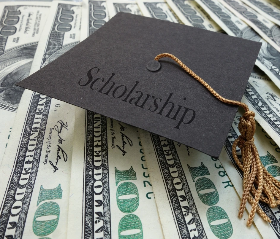 Student preparing financial aid documents